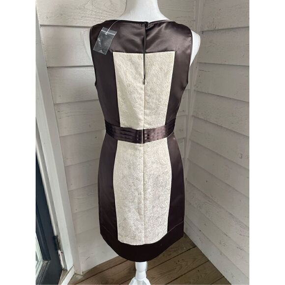 New BCBG Brown & Beige Sheath Dress Size S - Picture 7 of 13